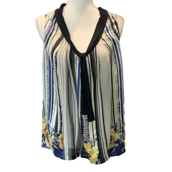 DREAM DAILY 100% Silk Boho Floral Tank Top - Picture 1 of 4